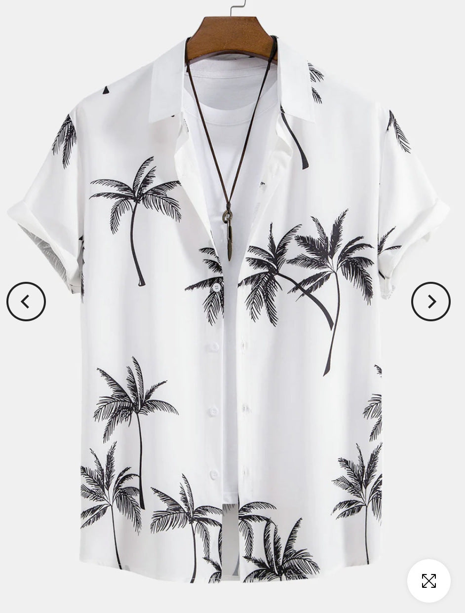 Fashion Men's Art Printed Short Sleeve Shirt   (Available)