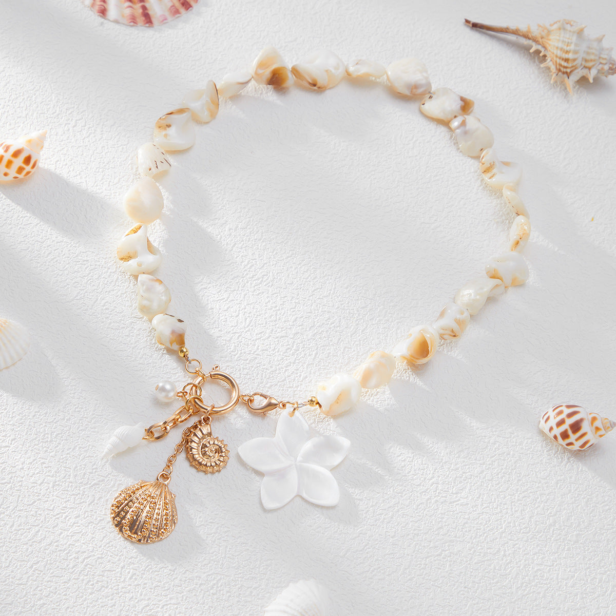 Casual Beach Shell Clavicle Necklace Suit
