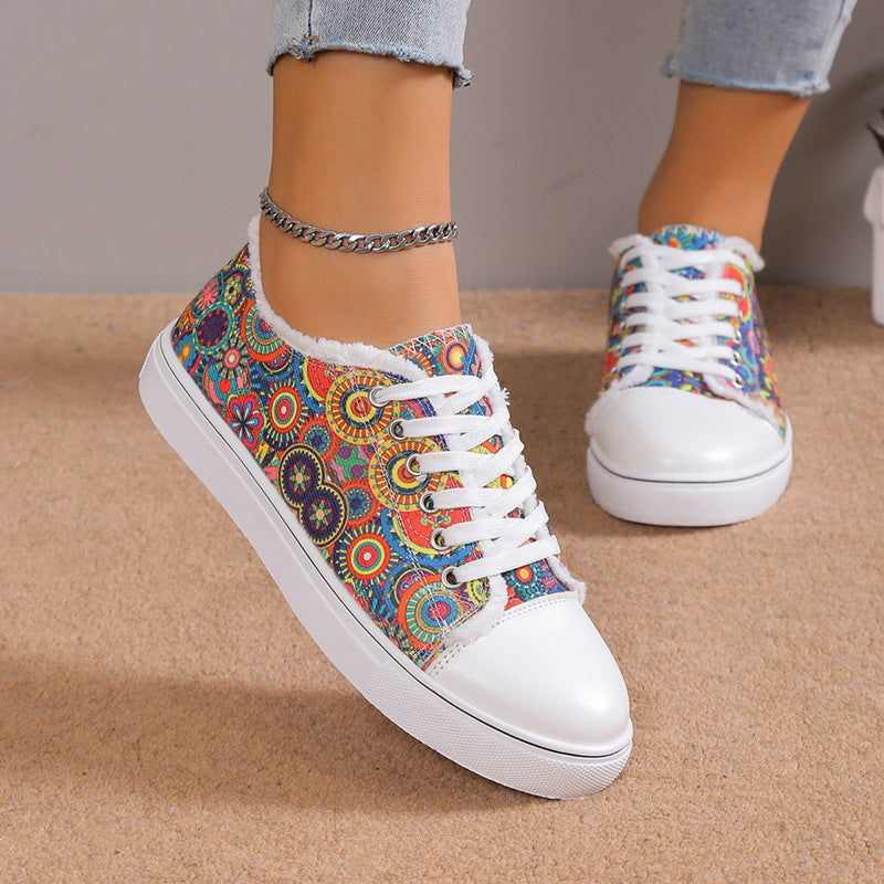 Versatile Flat Bottomed Student Lace Up Canvas Shoes (Available)