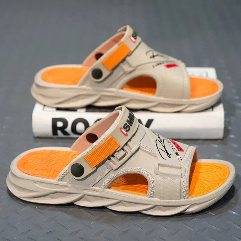 Bathroom Slippers Thick Bottom Indoor and Outdoor Wear-resistant Ventilate Soft and Comfortable Non-slip Shoes for Men Fashiom - Mom & Kids