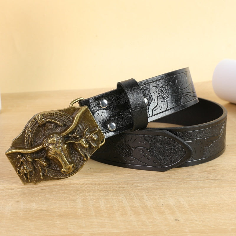 Belt Cow Head Buckle Men (Available)