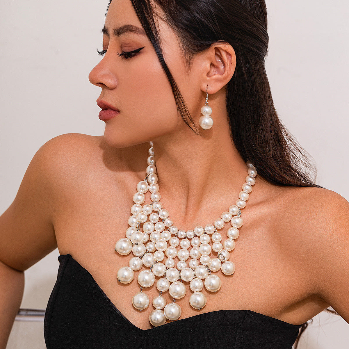 Personalized Pearl Tassel Necklace Set