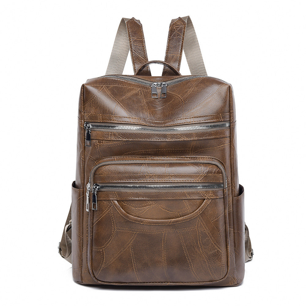 Women's Backpack PU Soft Leather Large Capacity