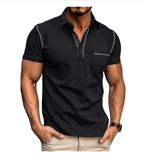 Short-sleeved Polo Shirt Summer Casual Quick-dry Tops Men Clothing (Available)
