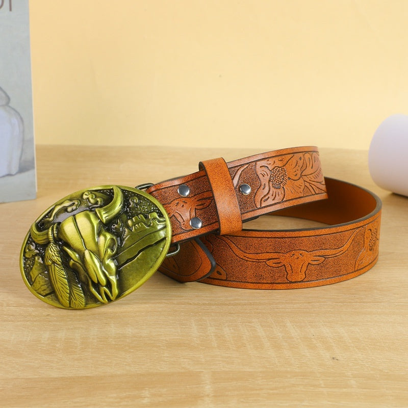 Belt Cow Head Buckle Men (Available)
