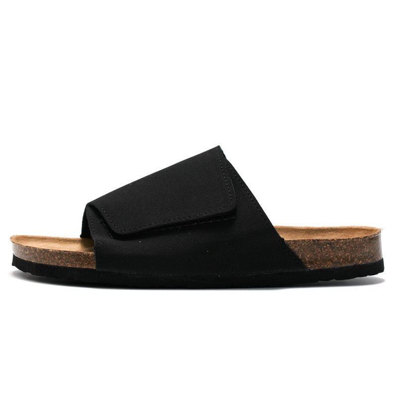Cork Slippers Male Leather Version Platform Slippers Retro Slip-on Lazy Shoes - Mom & Kids