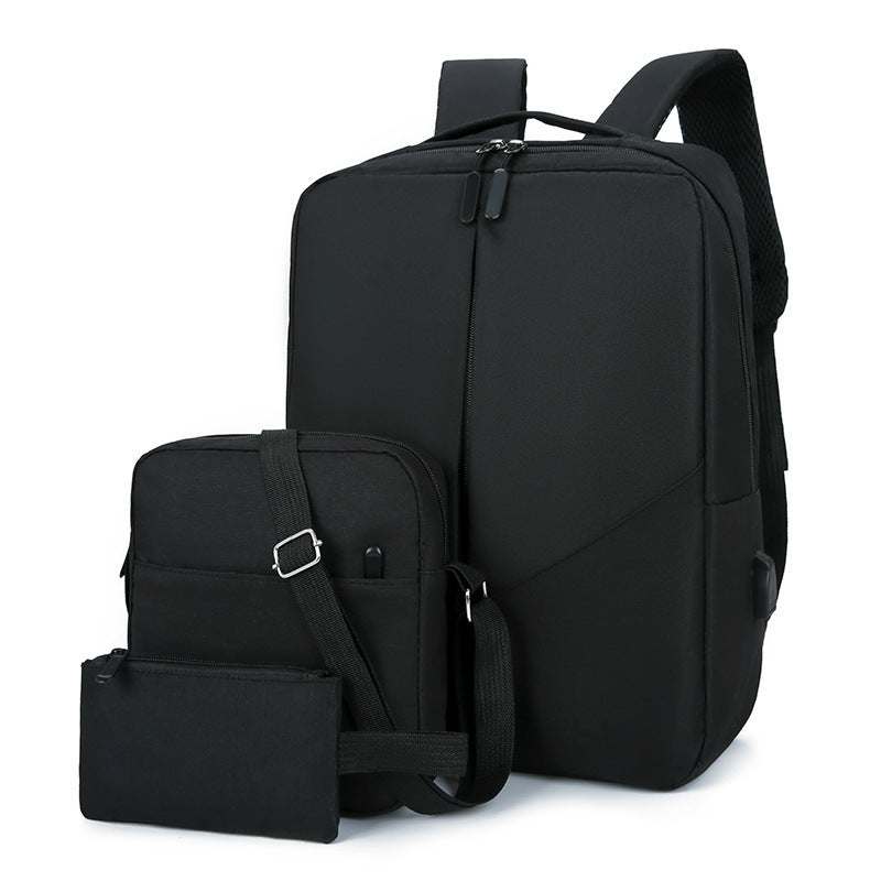 Men's Leisure Travel Large Capacity Three-piece Multifunctional USB Backpack (Available)