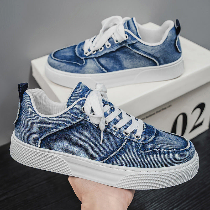Casual Versatile Canvas Shoes Denim Trendy Stitching   (Available)