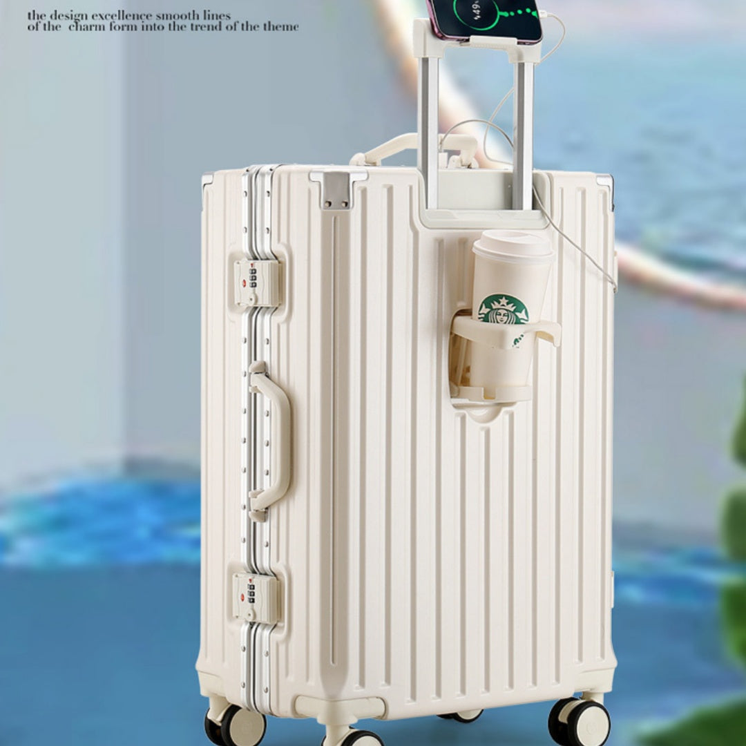 Large Capacity Travel Aluminum Frame Password Luggage  (Available)