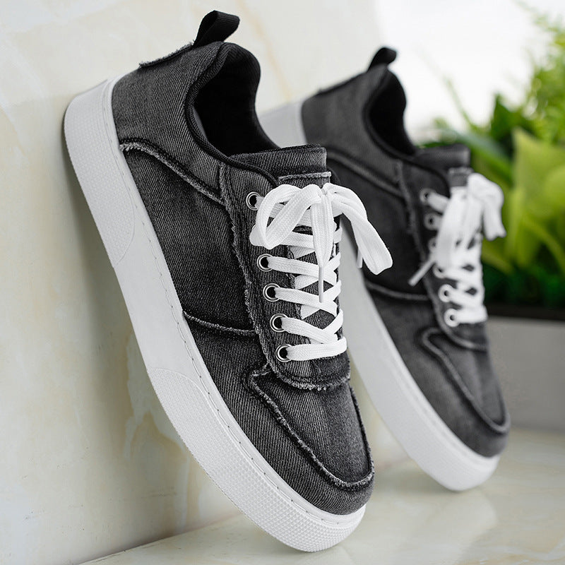 Casual Versatile Canvas Shoes Denim Trendy Stitching   (Available)