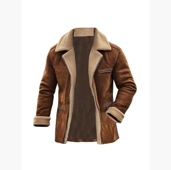 Men's Coat Top Lambswool Lapel Zip Jacket  (Available)