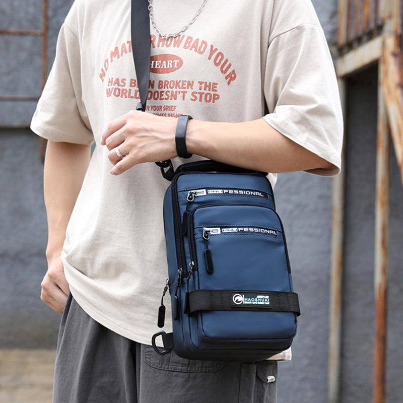 Multifunction Bags For Men Nylon Backpack Crossbody Shoulder Bag With USB Charging Port Chest Bags Pack (Available)