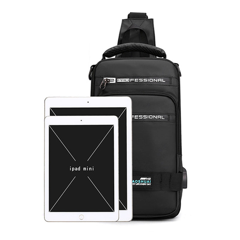 Multifunction Bags For Men Nylon Backpack Crossbody Shoulder Bag With USB Charging Port Chest Bags Pack   (Available)