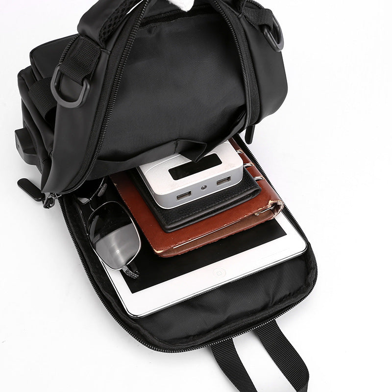 Multifunction Bags For Men Nylon Backpack Crossbody Shoulder Bag With USB Charging Port Chest Bags Pack (Available)
