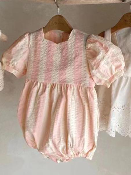 Summer Striped Thin Round Neck Climbing Suit