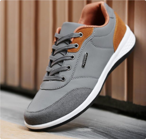Fashion Light Sports Casual Men Shoes Autumn New Lace-Up Shoes Microfiber Leather Casual Shoes FLats Sneakers - Mom & Kids