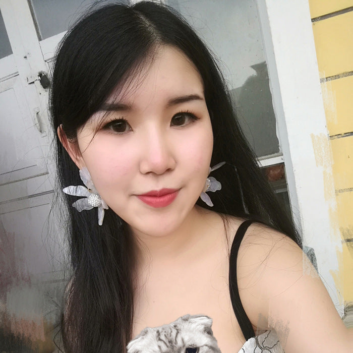 Big Flower Earrings Earrings Temperament Trendy Women All-match Super Fairy Ear Jewelry
