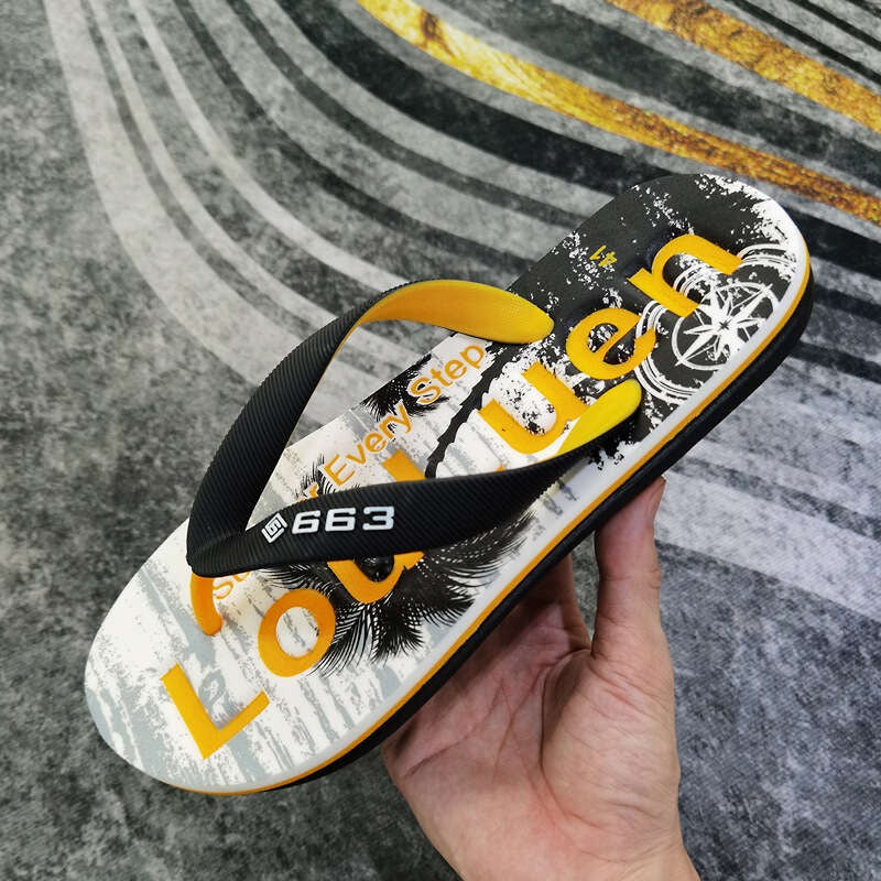 Herringbone Rubber Anti slip Clamp Feet Sandals, Beach Slippers for Outer Wear, Men's Summer