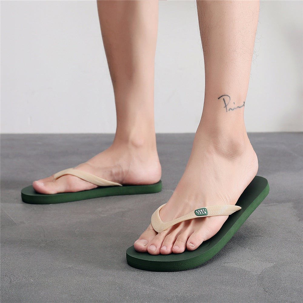Men's Trendy Rubber Non-slip Fashion Flip-flop Beach Slippers - Mom & Kids