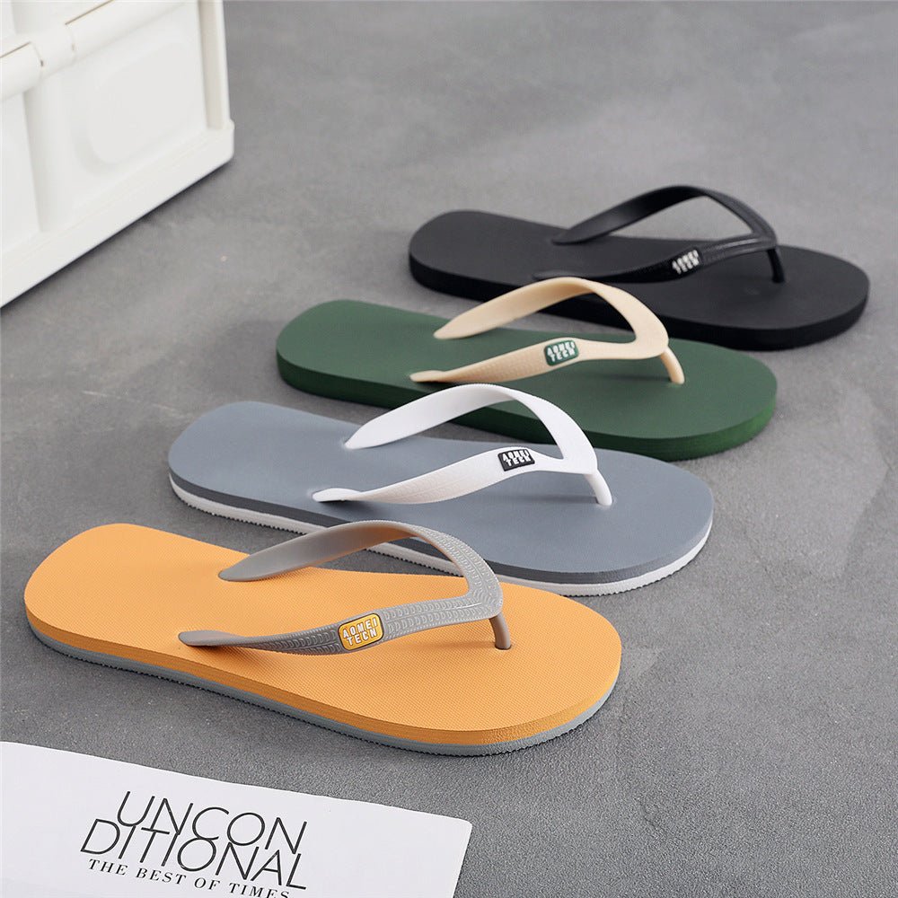 Men's Trendy Rubber Non-slip Fashion Flip-flop Beach Slippers - Mom & Kids