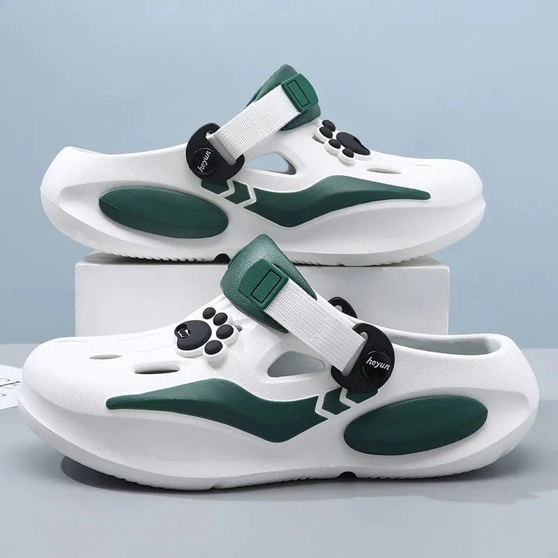 New Summer Men's Barefoot Sandals Soft Sole Comfortable Breathable Non Slip Tulip Slippers Thick Sole Casual Walking Beach Shoes - Mom & Kids