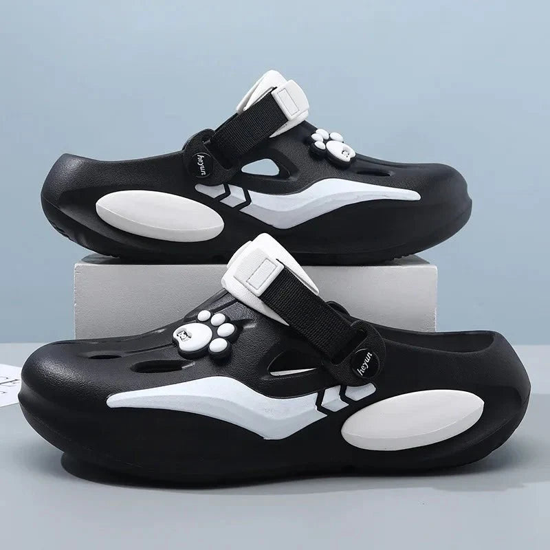 New Summer Men's Barefoot Sandals Soft Sole Comfortable Breathable Non Slip Tulip Slippers Thick Sole Casual Walking Beach Shoes - Mom & Kids