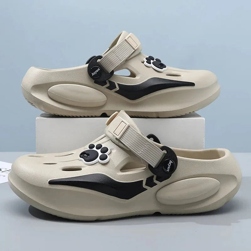New Summer Men's Barefoot Sandals Soft Sole Comfortable Breathable Non Slip Tulip Slippers Thick Sole Casual Walking Beach Shoes - Mom & Kids