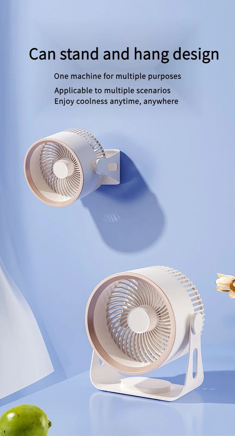 🪭 Multifunctional 360° Rotation Portable Rechargeable Air Cooling Circulating Fan!! ( Available )