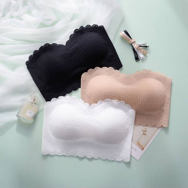 New Strapless Lace Traceless Women's Beauty Back Anti-slip Slip Strapless Halter Vest