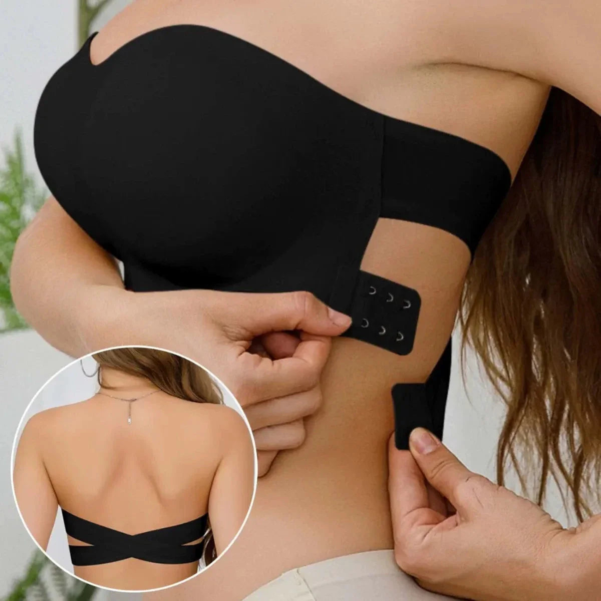 Women's strapless bra cross side buckle underwear (Available) - Mom & Kids